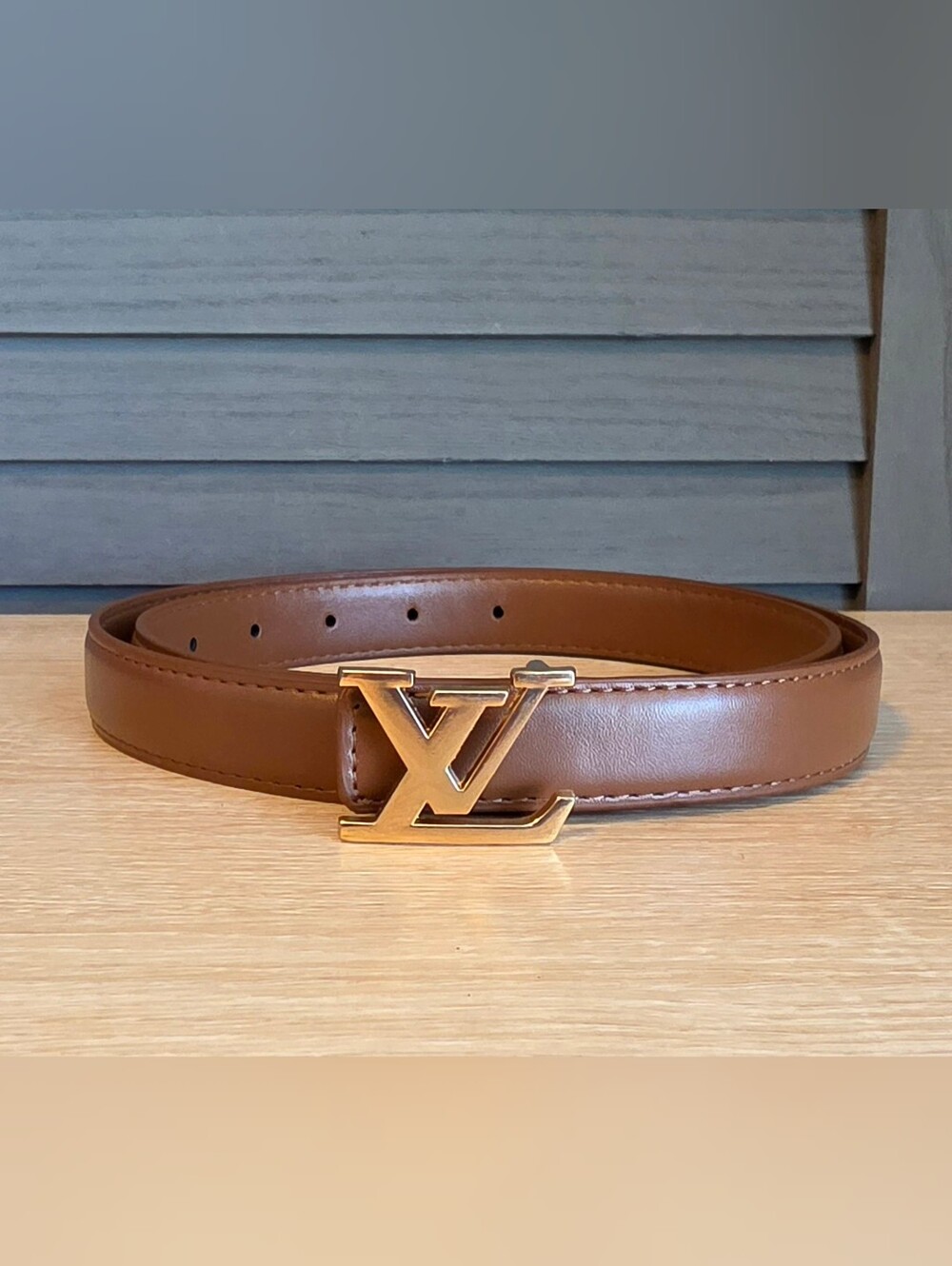 LV Brown Belt with Gold Buckle